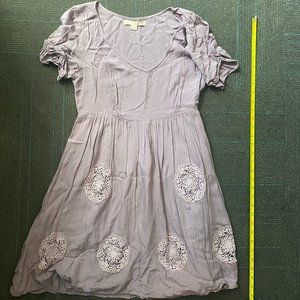 Purple Embroidery Dress